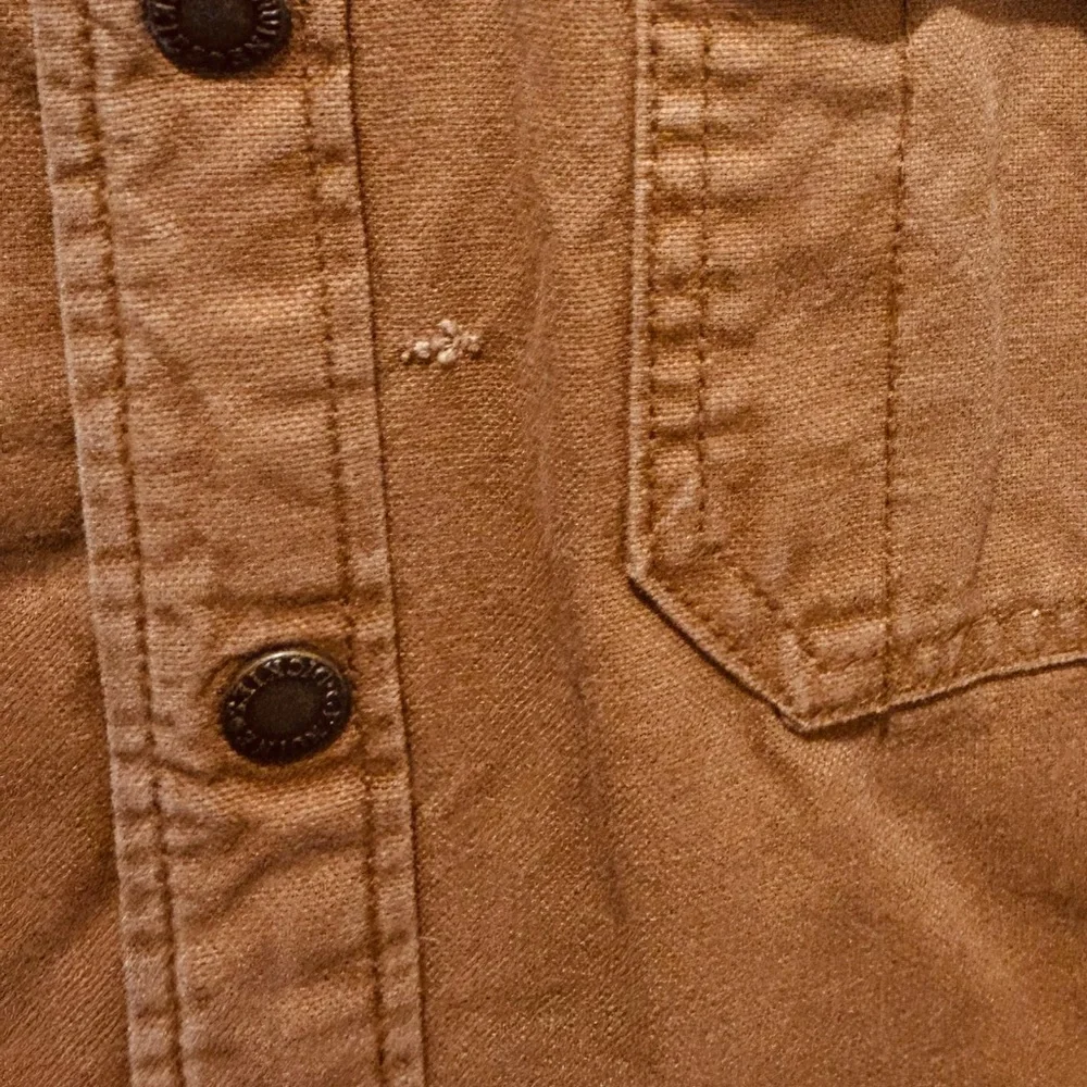 Dickies Vintage Distressed Brown Canvas Barn Jacket Gray Hooded Coat size M - Picture 8 of 12